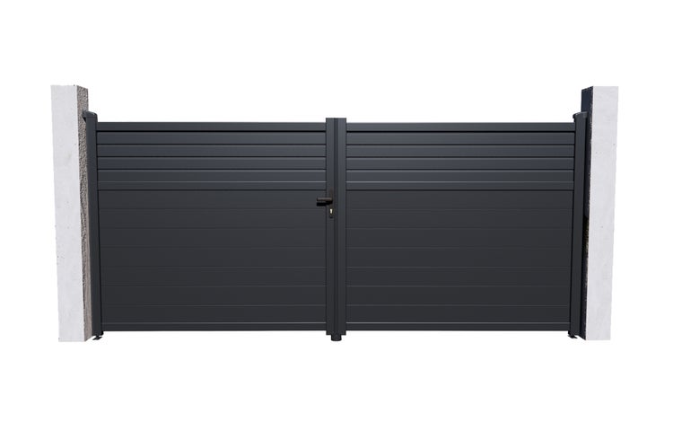Doppelflügeltor aus Aluminium 4m CARPATIA 400B160 Grau