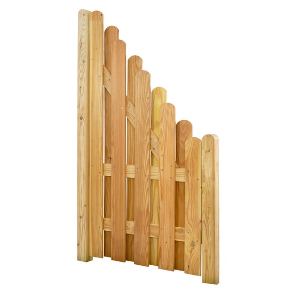 Holzzaun mit abgerundeten Latten für den Garten