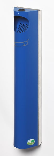 PROREGAL Praktischer Wandascher Mit Abstreifblech Wandmontage Verschließbar 3,5 Liter HxBxT 55 x 11 x 8,5 cm Verzinkter Stahl Blau