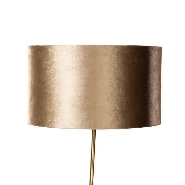 Stehlampe mit Stoffschirm und Metallfuß