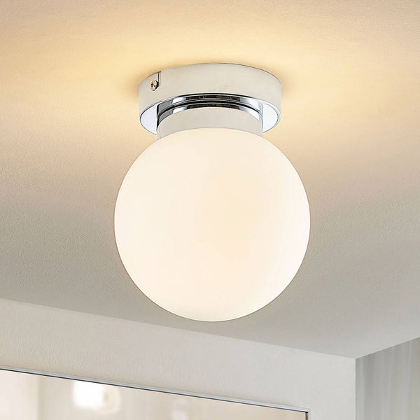 Lindby Deckenlampe Tavino (spritzwassergeschützt (Modern) in Chrom aus Metall (1 flammig, E14) - Bad Deckenleuchte Lampe Wohnzimmerleuchte