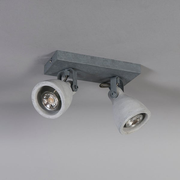 Graue Deckenleuchte mit zwei Strahlern