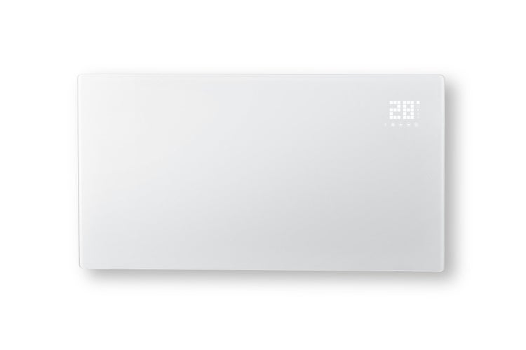 Konvektor Quality Heating Élégance 83x45 cm 2400W Glas Weiß inkl. WLAN-Appsteuerung, digitales Thermostat, IP24, Kindersicherung, Wand- & Standmontage