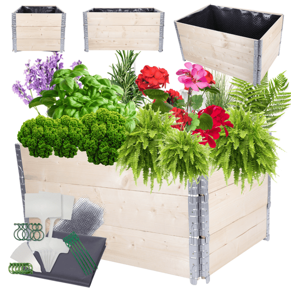 Hochbeetkisten GuardBox HxBxT 60x120x80 cm 3 Ebeneninkl. Luftpolsterfolie Imprägniert