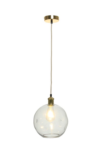 Glas Lampe klar, Hängelampe Organisch Rund 32 cm | Wohnzimmer Esszimmer Leuchte
