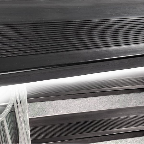 Stufenmatte aus Gummi Treppenschutz Stufenschutz 30x90cm Rillen Schwarz