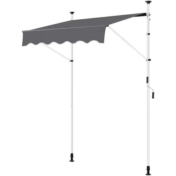 Freistehende Markise mit Kurbel und Stützpfosten