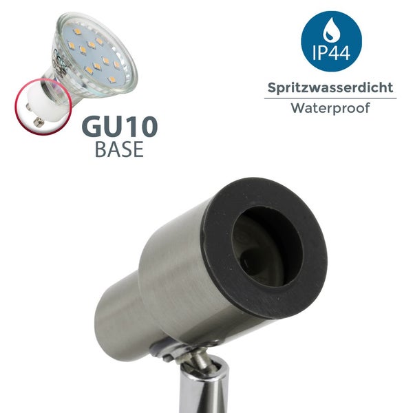 Wandleuchte - 4,8W, 400lm, LED, schwenkbar, IP44, warmweiß, silberfarbig