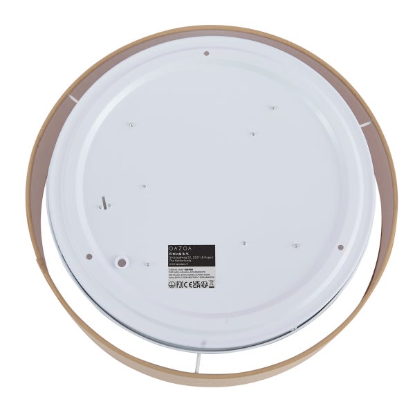 Deckenleuchte mit Holzrahmen, von unten aufgenommen