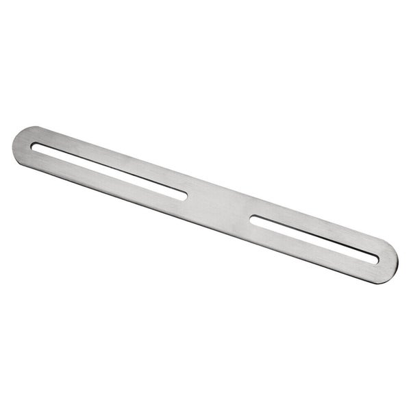 Flachverbinder aus Metall mit zwei Langlöchern zur stabilen Verbindung von Bauteilen.