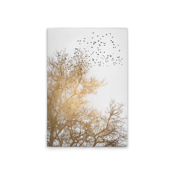 Wandbild mit Baum und Vogelschwarm