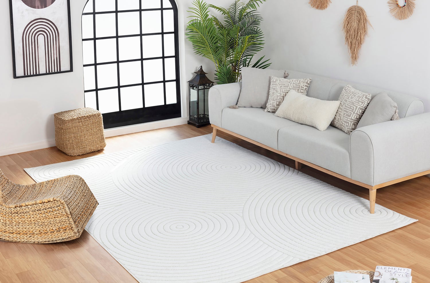 Moderner Skandinavischer Teppich für Innen-/Außenbereich - Weiß - 120x170cm - KOANA