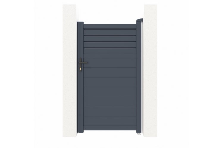 Pack Schiebetor 3m CARPATIA 300C180 + Tor CARPATIA 100P180 Grau