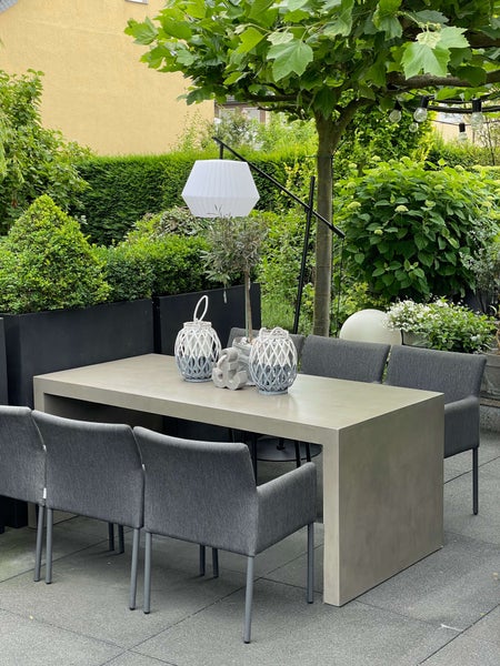 Beton Esstisch Set 7 teilig U-Form
