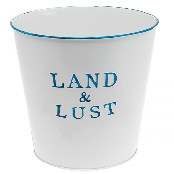 Dekorative Pflanzschale mit Aufschrift Land & Lust