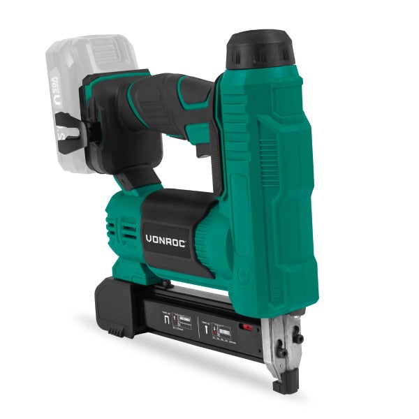 VONROC 2in1 Akku Tacker & Nagelpistole für Holz - 20V Nagler - Inkl. 1000 Nägel & Tackerklammern, 30 Schuss pro Minute, Variable Schlagkraft - Ohne Akku und Ladegerät