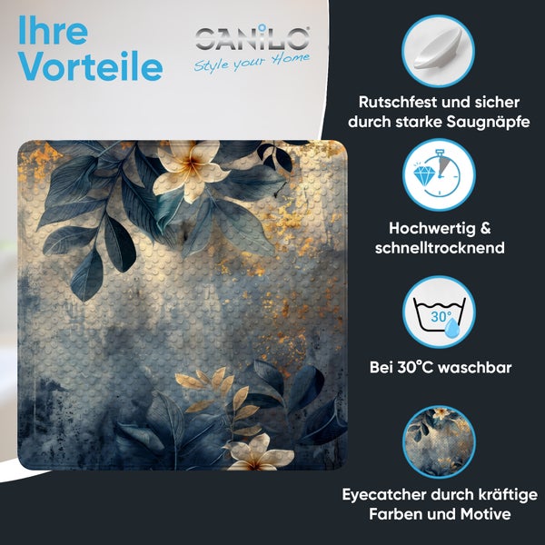 Canilo Badewannenmatte mit Blumenmuster für sicheren Halt in der Badewanne