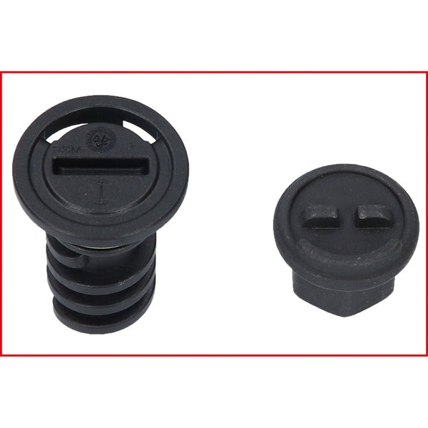 Zwei schwarze Gummi Badewannenstöpsel