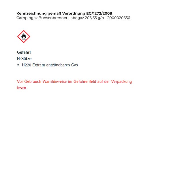 Campingaz Bunsenbrenner Labogaz 206 55 g/h - 2000020656