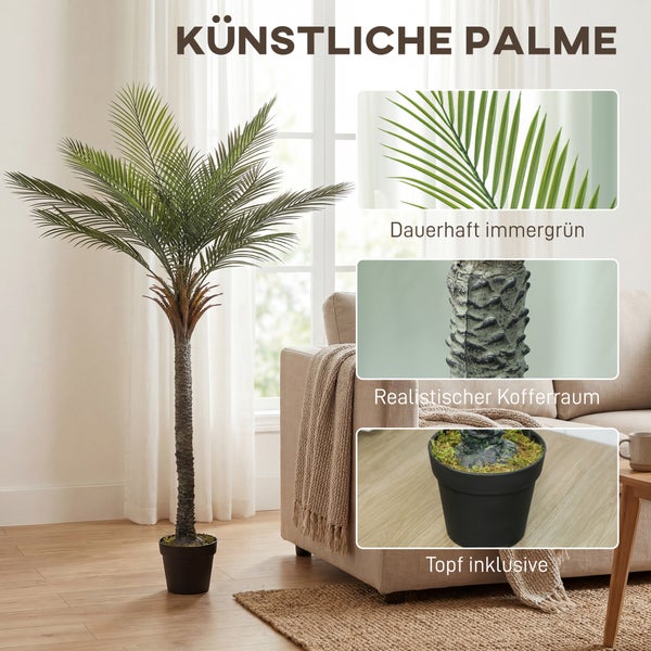 HOMCOM Künstliche Palme 180 cm Groß Kunstpalme