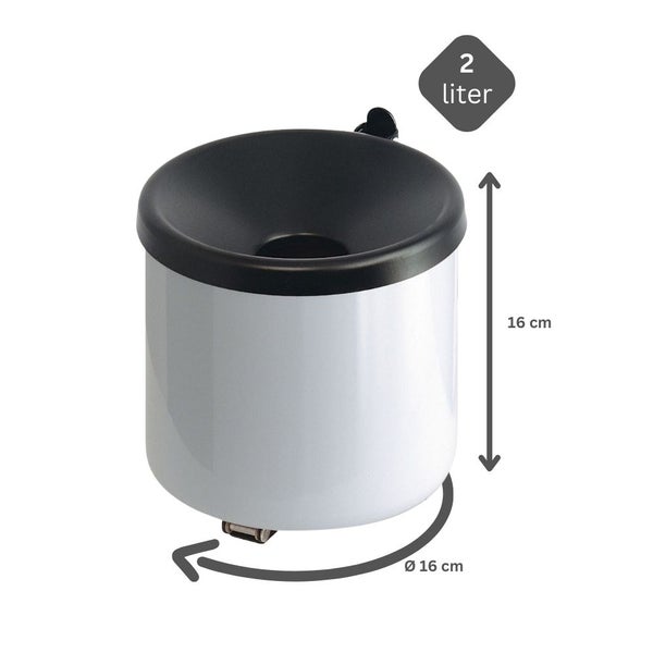 PROREGAL Runder Feuerlöschender Wandaschenbecher 2 Liter HxØ 16 x 16 cm Metal Rot Mit Schwarzem Decker