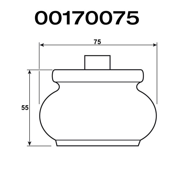 Technische Zeichnung eines Möbelbeins mit Maßangaben