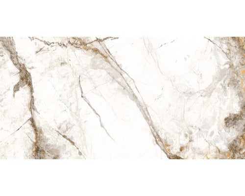 Wand- und Bodenfliese Visage Gold 60x120x0,9cm, poliert, rektifiziert