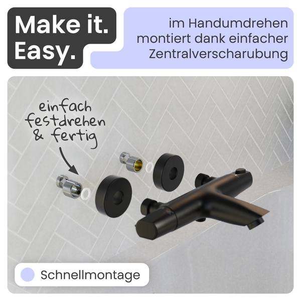 Einfache Montage einer Armatur dank Zentralverschraubung