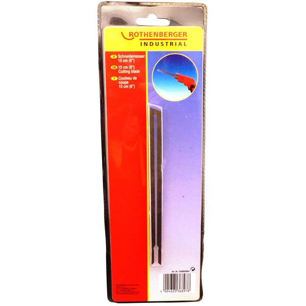 Rothenberger Industrial Schneidemesser für Styroporschneider, 15 Zentimeter lang, Metall, in einer Blisterverpackung.