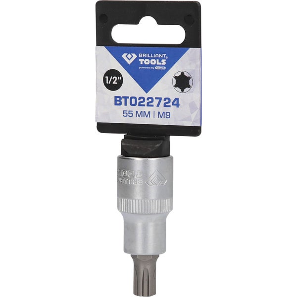 Brilliant Tools Steckschlüssel-Einsatz mit Innenvielzahn, 55 mm Länge, M9