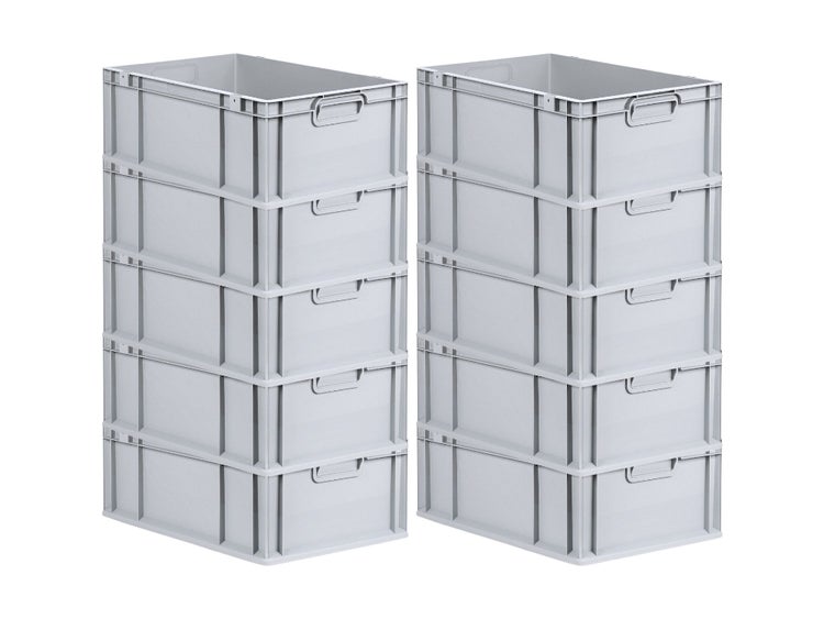 PROREGAL Spar Set 10x Eurobox Nextgen Economy Griffe Geschlossen HxBxT 22 x 40 x 60 cm 44 Liter Eurobehälter Transportbox Transportbehälter