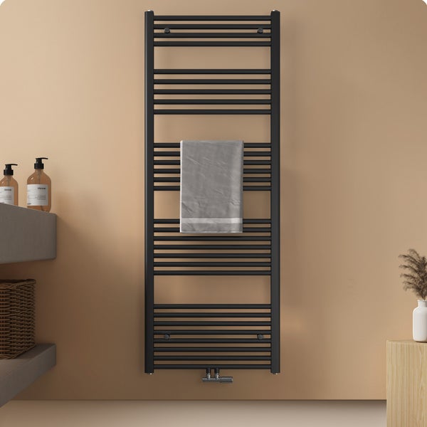 EMKE Badheizkörper Handtuchtrockner Handtuchwärmer 60x160cm, 794 Watt Anthrazit Bad-Heizkörper Mittelanschluss