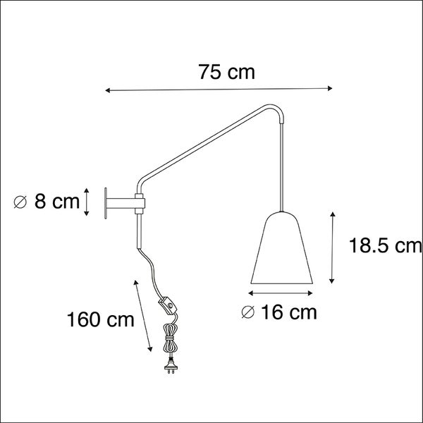Maße der Wandleuchte