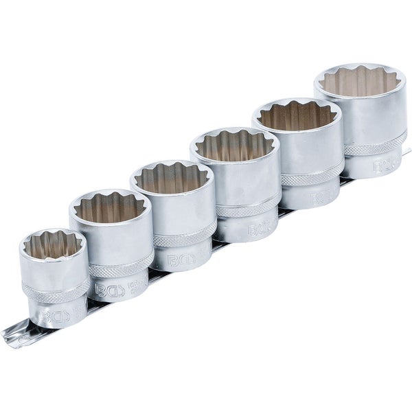 BGS Steckschlüssel-Einsatz-Satz Zwölfkant Antrieb Innenvierkant 12,5 mm (1/2) SW 24 - 38 mm 6tlg. - 70102