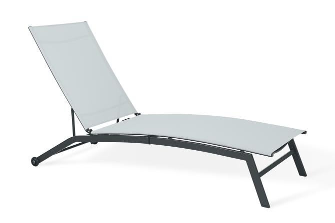 Ondis24 Sonnenliege Chaise Kunststoff anthrazit/weiß