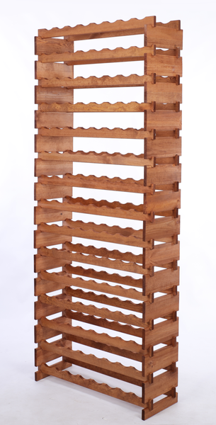 Weinregal VINOTECA FLEX PRO HxBxT 205x84x28cm 120 Flaschen auf 15 Ebenen Massives Kiefernholz Braun geölt