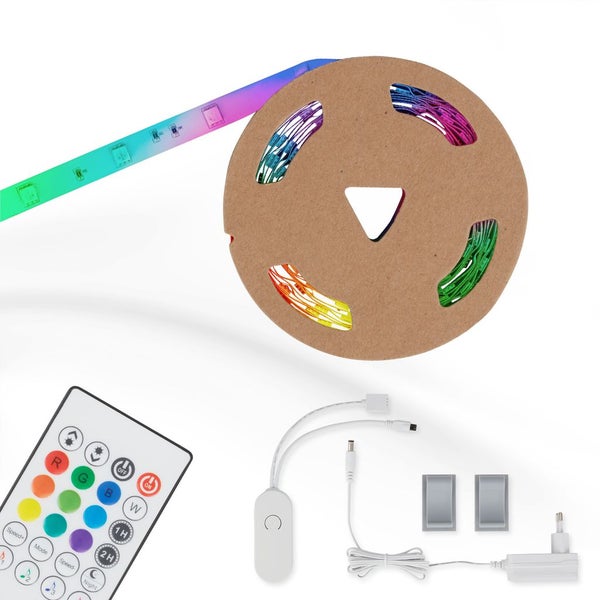 Briloner Leuchten MAGIC - LED Bänder - 2311090 - RGBIC Digitale Farben - Musiksensor - Kürzbar - Inkl. Fernbedienung - 300 x 10 cm (LxB)