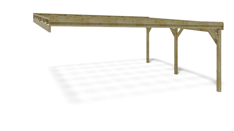 Carport Garagendach 5,80x5,06 m - 29 m2 - an der Hauswand montiert 