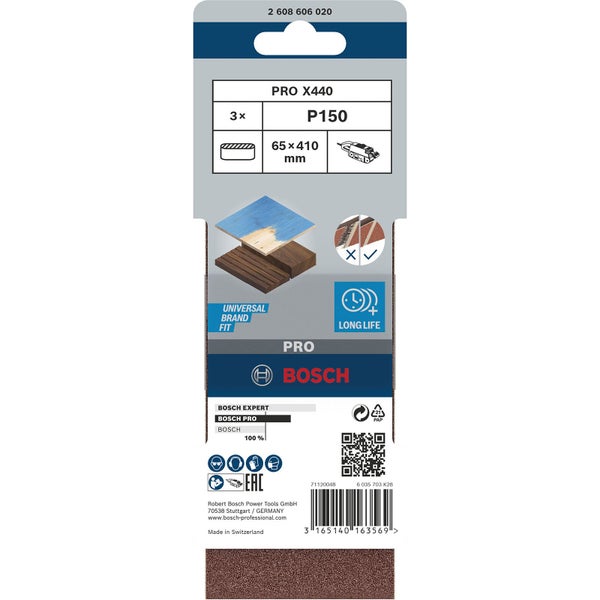 Bosch PRO X440 Schleifband 65 x 410 mm 150 - 2608606020