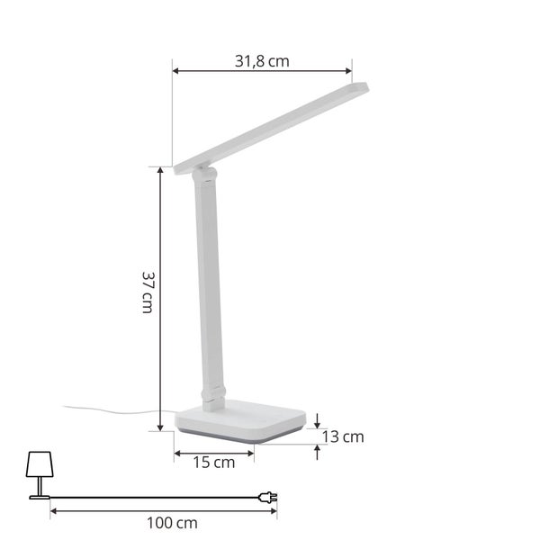 Lindby LED Tischlampe Rylas ( Touchdimmer)mit USB Anschluss dimmbar (Modern) in Weiß (1 flammig, ) - Tischleuchte Schreibtischlampe Nachttischlampe Touch Lampe