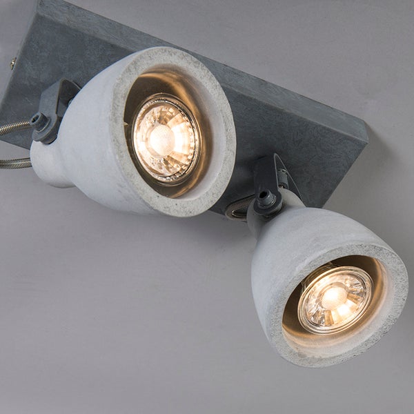 Beton Deckenleuchte mit zwei Strahlern