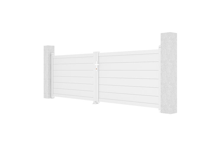 Flügeltor 3,5m EIGER H.115 Weißaluminium