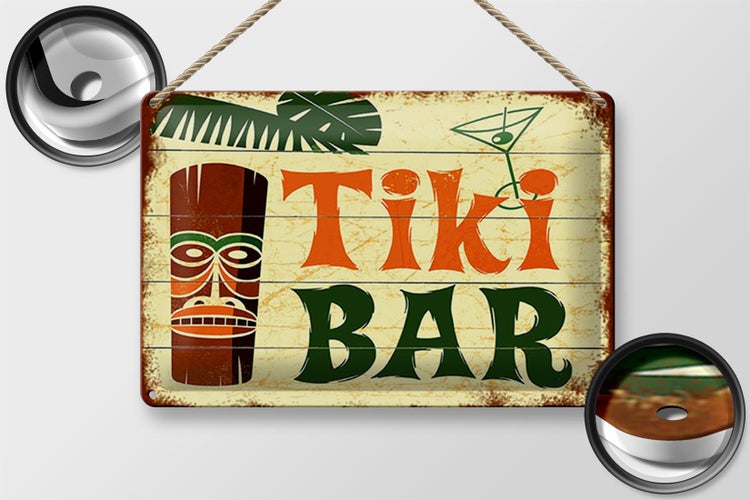 Blechschild Spruch 30x20cm TIKI Bar Cocktail