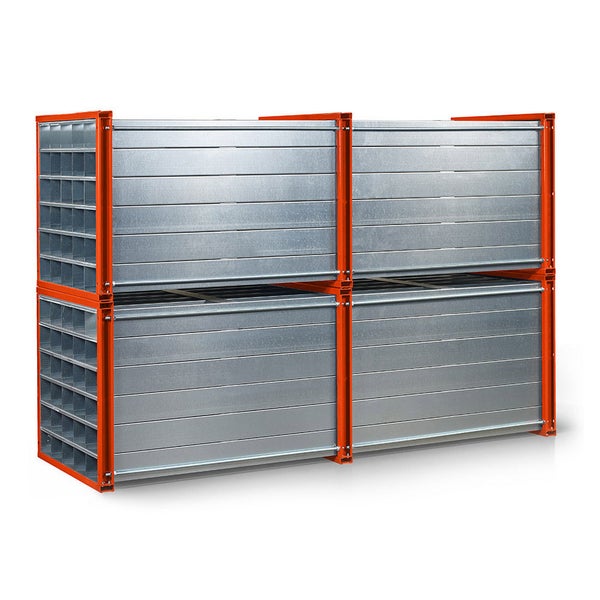 Stahlcontainer zur Lagerung von Materialien und Gegenständen, stapelbar