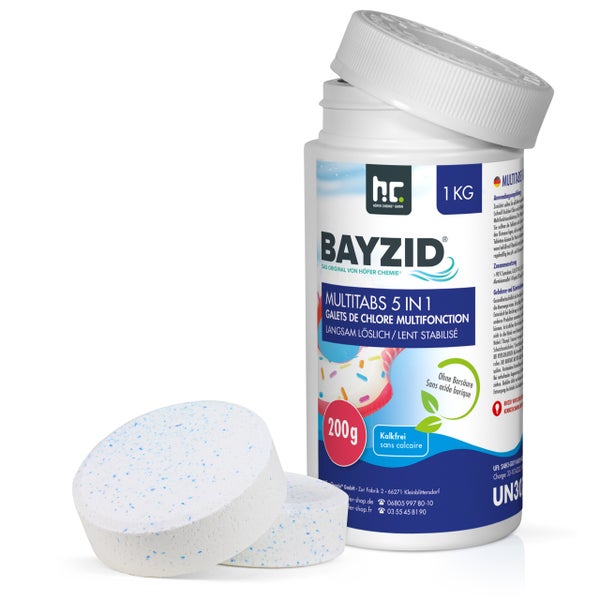 Bayzid Multitabs 5 in 1 Chlortabletten, 1 Kilogramm, kalkfrei und ohne Borsäure