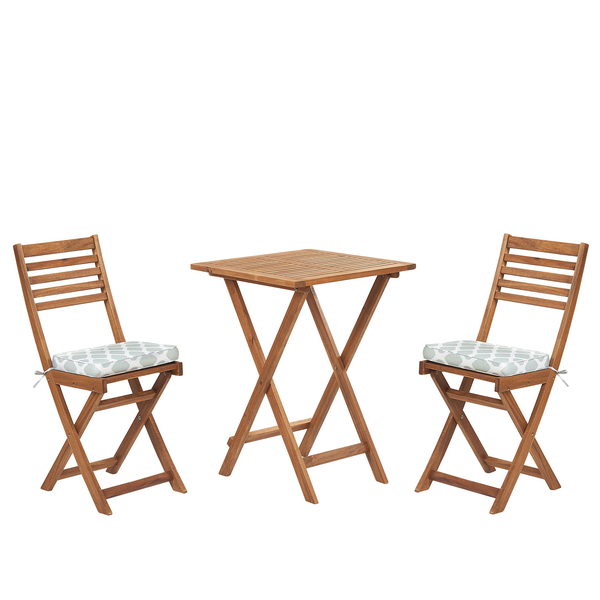 Bistro Set inkl. Kissen klappbar FIJI Akazienholz Mintgrün