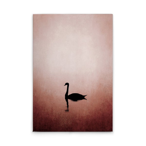Wandbild mit einer Silhouette eines Schwans auf dem Wasser