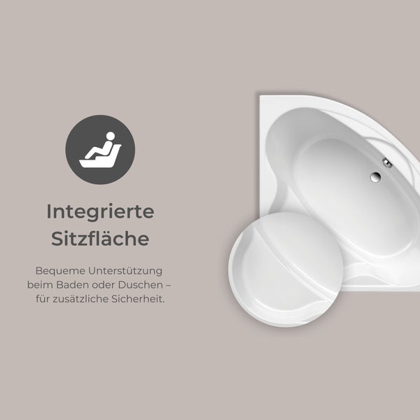 Symbol integrierte Sitzfläche an Badewanne