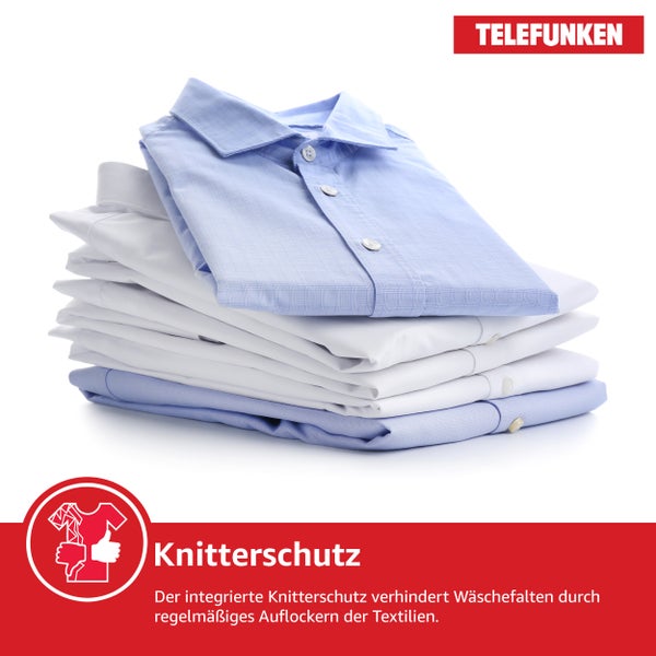 Telefunken Wärmepumpentrockner für 7 kg Wäsche Trockner Frontlader Wäschetrockner mit Knitterschutz leise TWP7EW