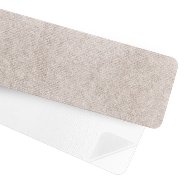 Stufenmatte aus Textil mit abziehbarer Schutzfolie für die Treppenmontage